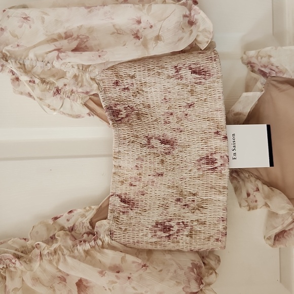 En Saison Floral Kika Cut Out Midi Dress sz Med - Picture 4 of 9